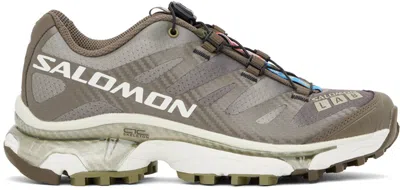 Salomon Brown Xt-4 Og Aurora Borealis Sneakers In Canteen/transparent