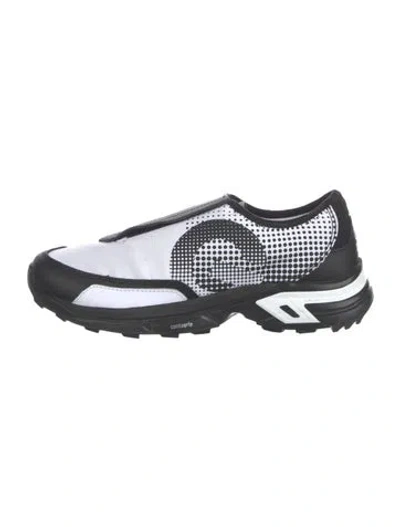 Pre-owned Salomon Canvas Graphic Print Athletic Sneakers In White