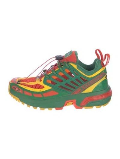 Pre-owned Salomon Colorblock Pattern Athletic Sneakers In Green