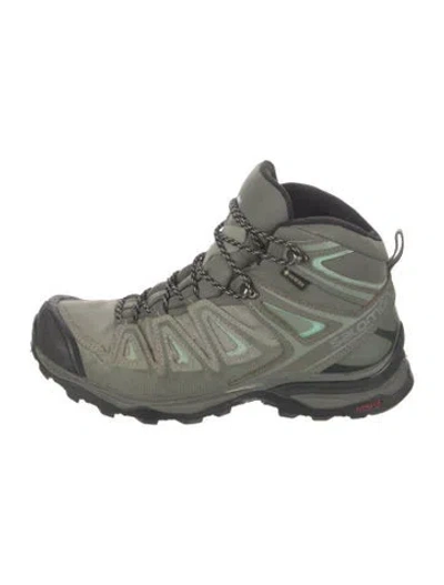 Pre-owned Salomon Colorblock Pattern Athletic Sneakers In Green