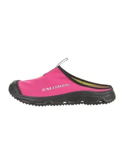 Pre-owned Salomon Colorblock Pattern Mules In Pink