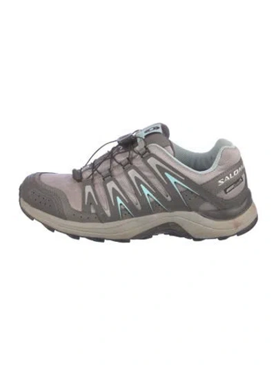 Pre-owned Salomon Colorblock Pattern Sneakers In Green