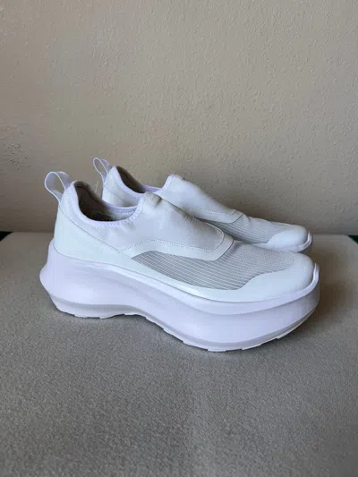 Pre-owned Salomon Comme Des Garcons Slip On Platform Sneakers In White