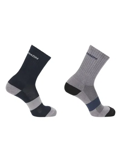 Salomon Evasion Crew Mesh-panel Socks (set Of Two) In Gray