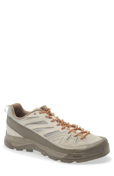 Salomon X-alp Woven Beige Suede Fabric Rubber Sneakers In Gray