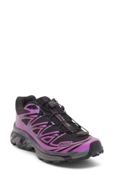 Salomon Gender Inclusive Xt-6 Iridescent Trail Shoe In Black