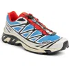Salomon Gender Inclusive Xt-6 Sneaker In Provence/high Risk Red