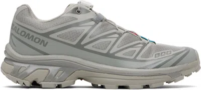 Salomon Gray Xt-6 Sneakers In Ghost Gray/ghost Gra
