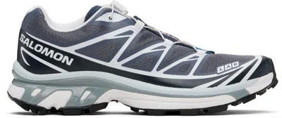 Salomon Xt-6 Grisaille Grey Mesh Sneakers In Gray