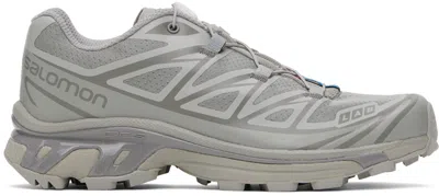 Salomon Gray Xt-6 Sneakers In Ghost Gray/ghost Gra