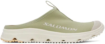 Salomon Green Rx Slide 3.0 Suede Slippers In Tea/alfalfa/golden F