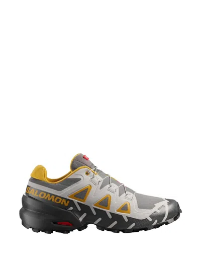 Salomon Grey Fabric Polyurethane Rubber Flat Shoes In Multi