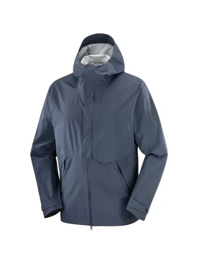 Salomon Hooded Touch-strap Hooded Jacket In Blue