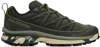 Salomon Khaki Xt-6 Expanse Leather Sneakers In Peat/deep Lichen Gre