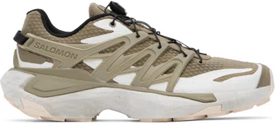 Salomon Khaki Xt Pu.re Advanced Sneakers In Fallen Rock/stone Gr