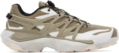 Salomon Khaki Xt Pu.re Advanced Sneakers In Fallen Rock/stone Gr