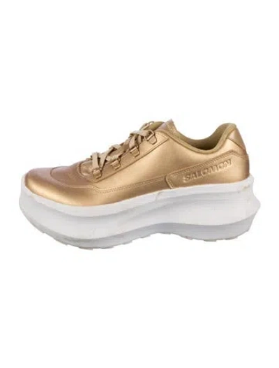 Pre-owned Salomon Leather Chunky Sneakers In White