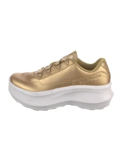 Pre-owned Salomon Leather Chunky Sneakers In White