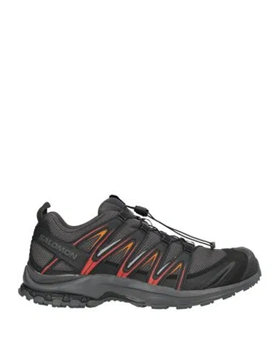 Salomon Man Sneakers Charcoal Size 5.5 Textile Fibers In Black