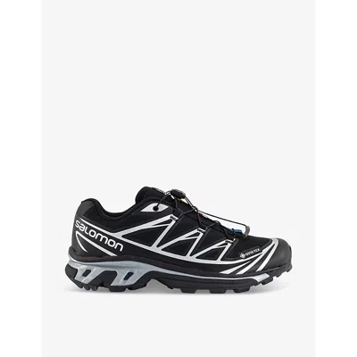 SALOMON MENS BLACK BLACK SILVER XT-6 GTX QUICK-LACE MESH LOW-TOP TRAINERS