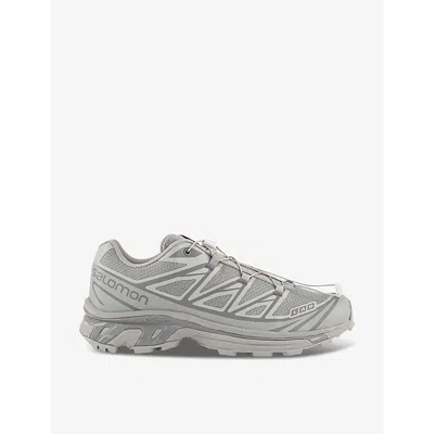 SALOMON SALOMON MEN'S GHOST GRAY GHOST GRAY GR XT-6 QUICK-LACE MESH LOW-TOP TRAINERS