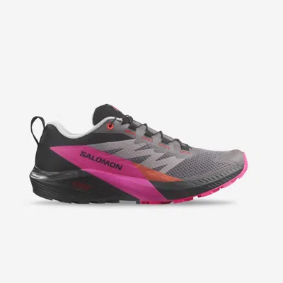 Salomon Men's Sense Ride 5 Trail Running Shoes In Plum/kitten/black/pink Glo