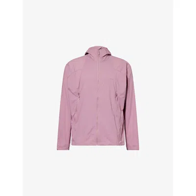 Salomon Mens Dusky Orchid Outwind Logo-print Shell Jacket In Pink