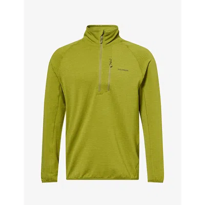 Salomon Mens Essential Half-zip Woven Top Cardamon Seed In Green