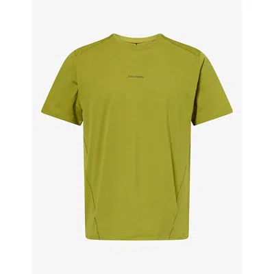 Salomon Mens Trackline Short-sleeve Woven T-shirt Cardamon Seed