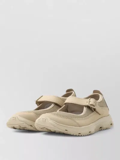 Salomon Mesh Ballerina Shoes Round Toe Rubber Sole In Neutral