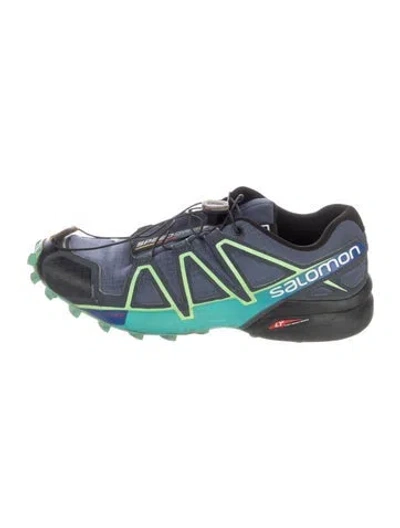 Pre-owned Salomon Mesh Colorblock Pattern Athletic Sneakers In Blue