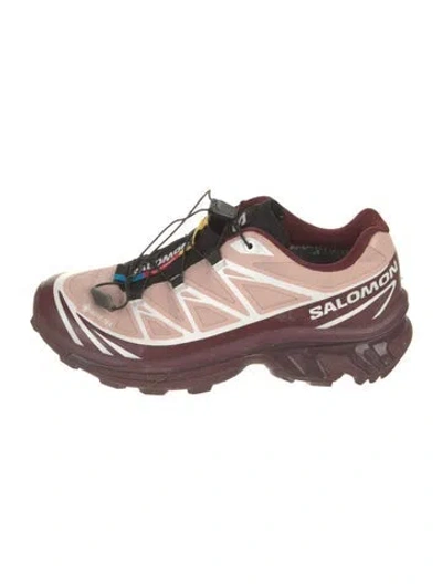 Pre-owned Salomon Mesh Colorblock Pattern Athletic Sneakers In Burgundy
