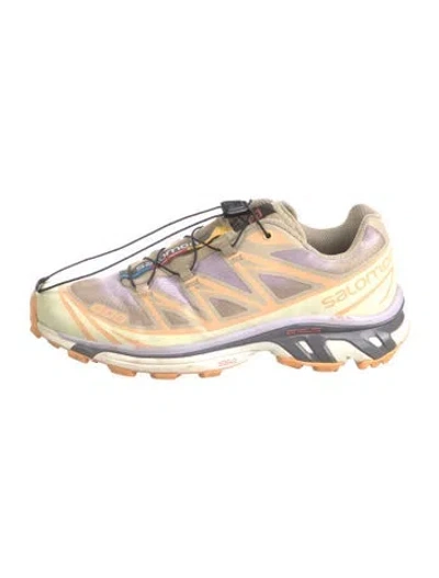 Pre-owned Salomon Mesh Colorblock Pattern Athletic Sneakers In Gold