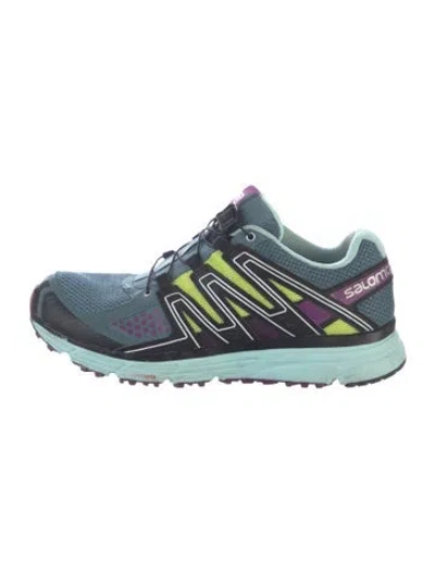 Pre-owned Salomon Mesh Colorblock Pattern Athletic Sneakers In Green