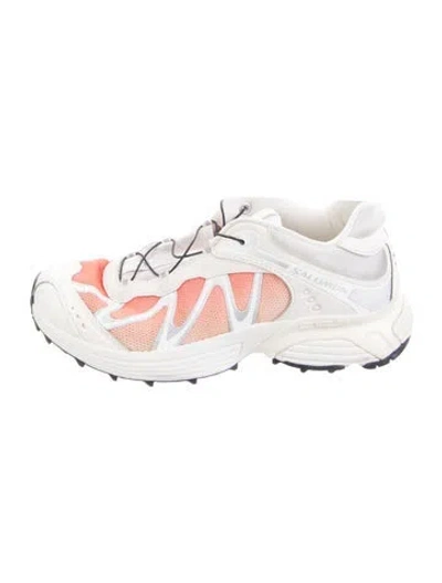 Pre-owned Salomon Mesh Colorblock Pattern Athletic Sneakers In White