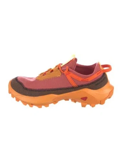 Pre-owned Salomon Mesh Colorblock Pattern Sneakers In Orange