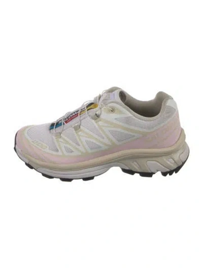 Pre-owned Salomon Mesh Colorblock Pattern Sneakers In White