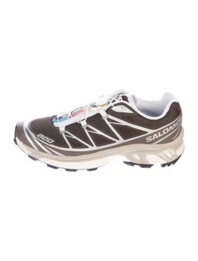 Pre-owned Salomon Mesh Graphic Print Athletic Sneakers In Brown