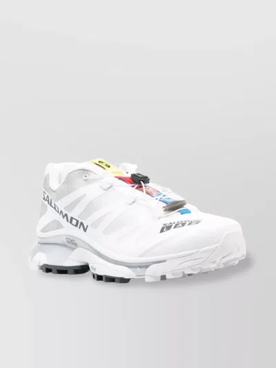 Salomon Mesh Panels Round Toe Rubber Sole Sneakers In White