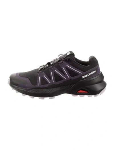 Pre-owned Salomon Mesh Patterned Athletic Sneakers In Black