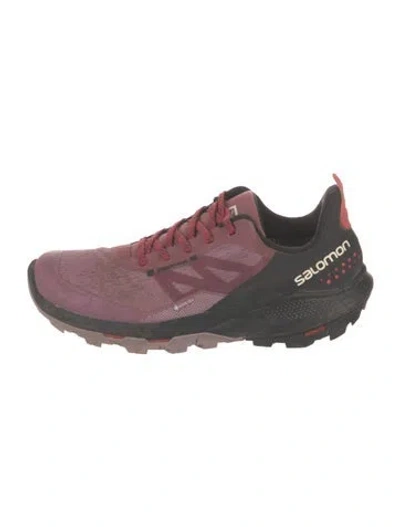 Pre-owned Salomon Mesh Printed Sneakers In Burgundy