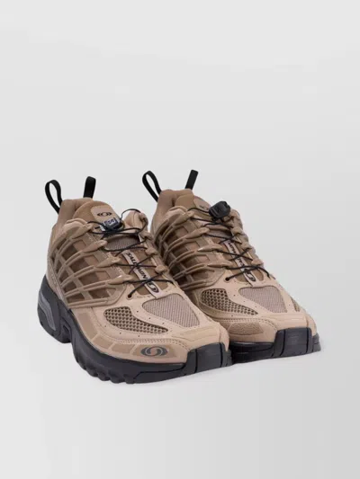 Salomon Mesh Slip-on Sneakers Rubber Sole In Beige