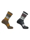 Salomon Mountain-pattern Socks In Green