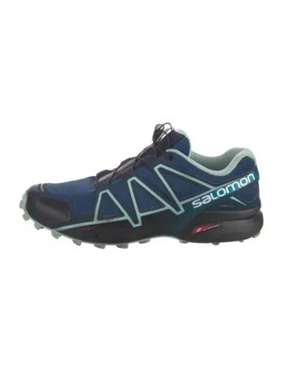 Pre-owned Salomon Nylon Colorblock Pattern Sneakers In Blue