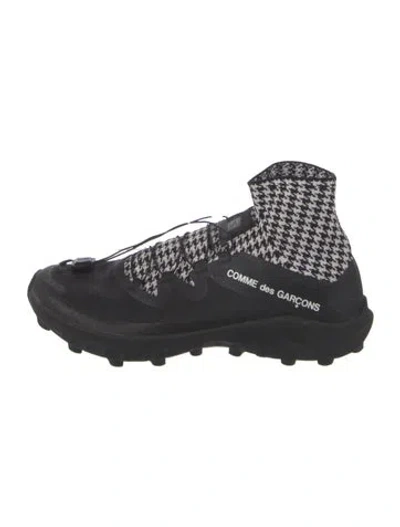 Pre-owned Salomon Nylon Houndstooth Print Sock Sneakers In Multi