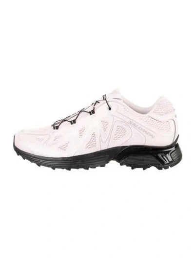Pre-owned Salomon Nylon Leather Trim Embellishment Athletic Sneakers In Pink