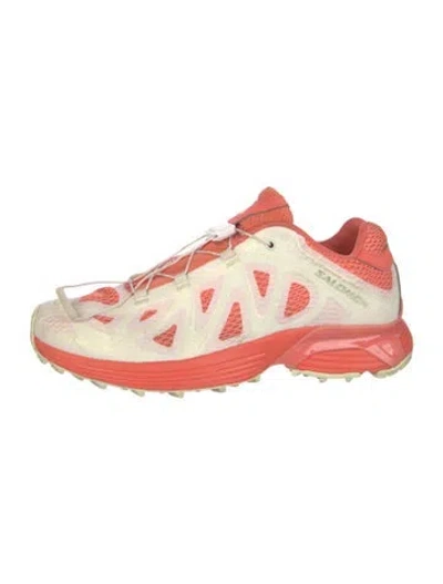 Pre-owned Salomon Nylon Printed Sneakers In Pink