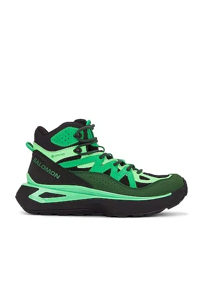 Salomon Odyssey Elmt Mid Gtx Sneaker In Eden  Bright Green  & Black