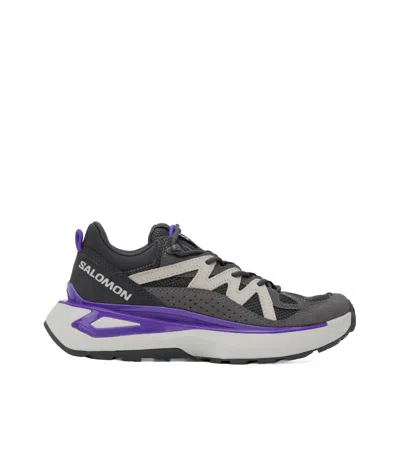 Salomon Odyssey Elmt Suede-trimmed Mesh Sneakers In Gray