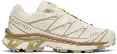 Salomon Off-white & Khaki Xt-6 Sneakers In Turtledove/vintage K